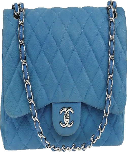 Chanel bags for women with a taste for high fashionChanel Classic Clutch With Chain – CWC Lambskin Blue Silver-Toned