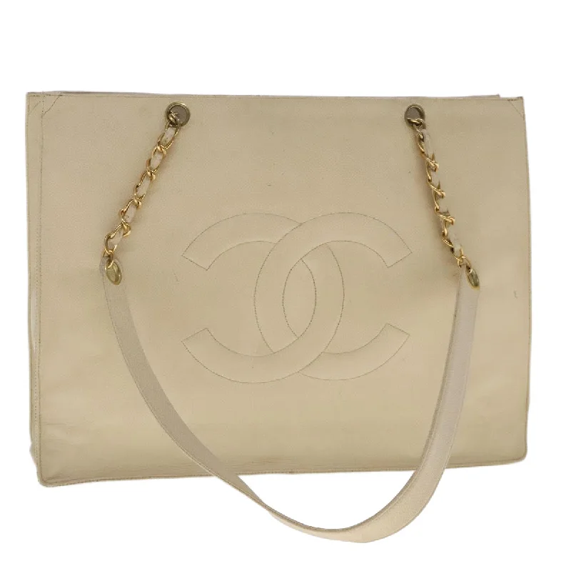 Chanel bags for the minimalist fashionCHANEL COCO Mark Chain Tote Bag Caviar Skin Beige Gold CC  bs18886