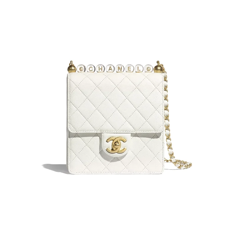 Chanel Chain Strap Handbag for Everyday UseChanel Flap Bag White Goatskin