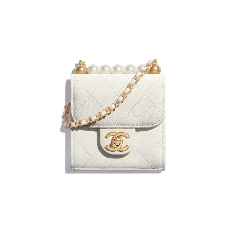 Chanel Chain Strap Handbag for Everyday UseChanel Flap Bag White Goatskin