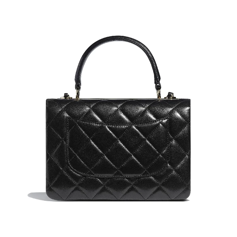 Chanel Black Handbag for Business MeetingsChanel Flap Bag With Top Handle Lambskin Black