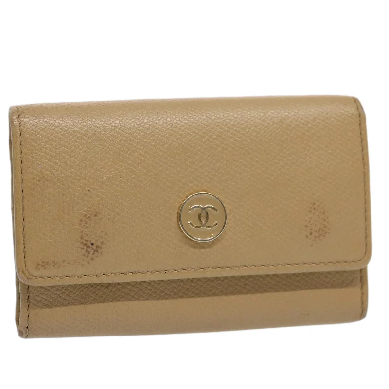 Chanel bags for women with a taste for high fashionCHANEL Key Case Leather Beige CC  ti1413