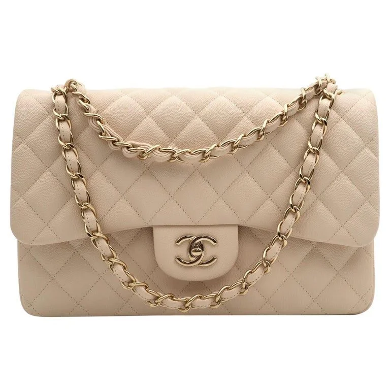 Chanel Chain Strap Handbag for Everyday UseChanel Large Classic Handbag Beige