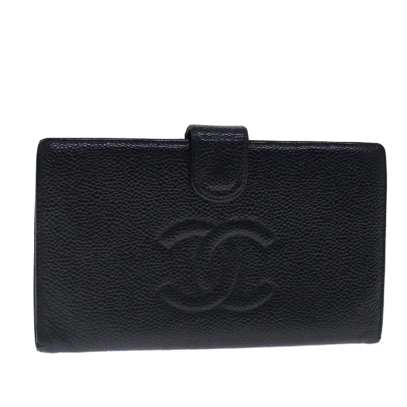 Chanel bags in luxury boutiques worldwideCHANEL Long Wallet Caviar Skin Black Gold CC  bs18703