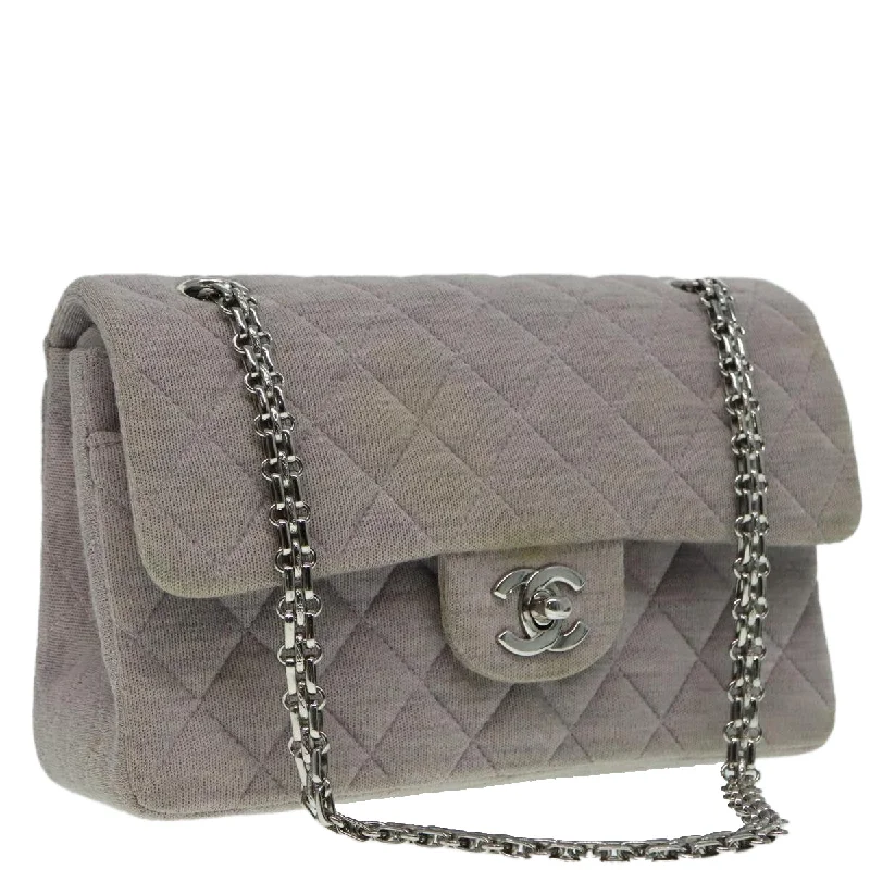 Chanel bags with classic and elegant designsCHANEL Matelasse Chain Hand Bag Cotton Purple Silver CC  bs18352