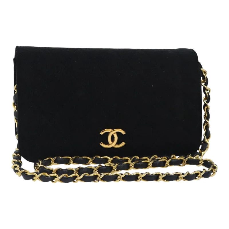 Chanel bags with the perfect balance of luxury and functionalityCHANEL Matelasse Chain Shoulder Bag Cotton Black Gold CC  bs18465