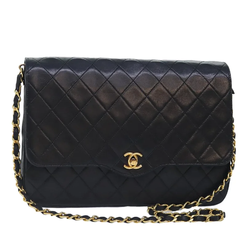 Chanel bags perfect for everyday elegCHANEL Matelasse Chain Shoulder Bag Lamb Skin Black CC  bs17837