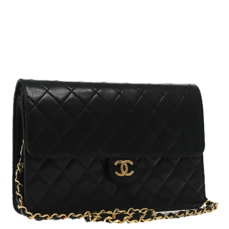 Chanel bags that pair perfectly with any outfitCHANEL Matelasse Chain Shoulder Bag Lamb Skin Black Gold CC  yk15430