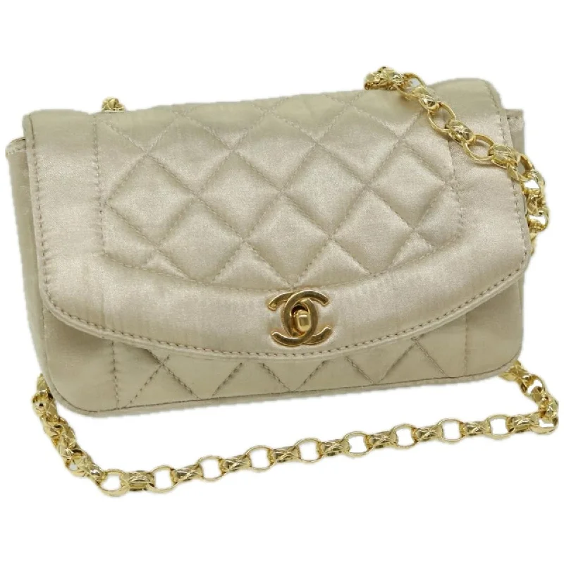 Chanel All - Match Handbag for Versatile StylingCHANEL Matelasse Chain Shoulder Bag Satin Gold CC  67057A