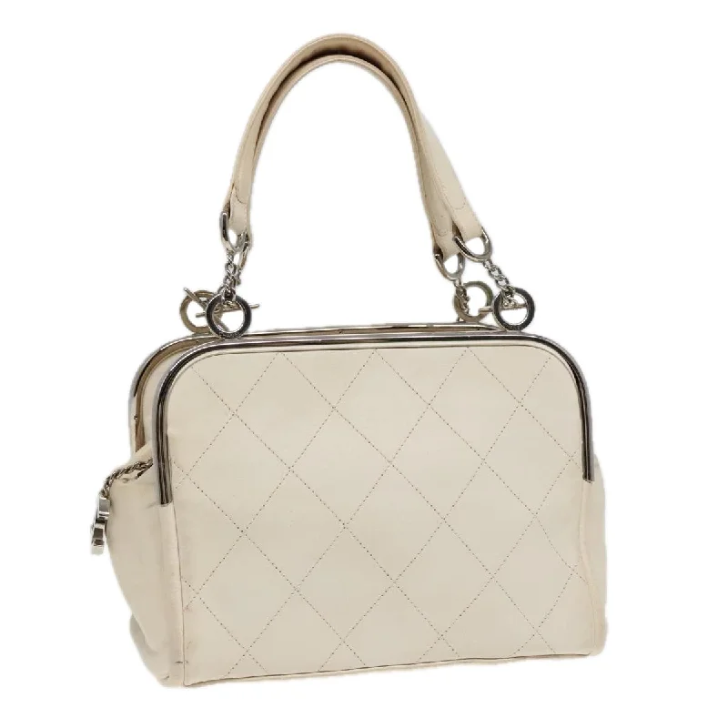 Chanel bags that pair perfectly with any outfitCHANEL Matelasse Hand Bag Leather White Silver CC  bs18457