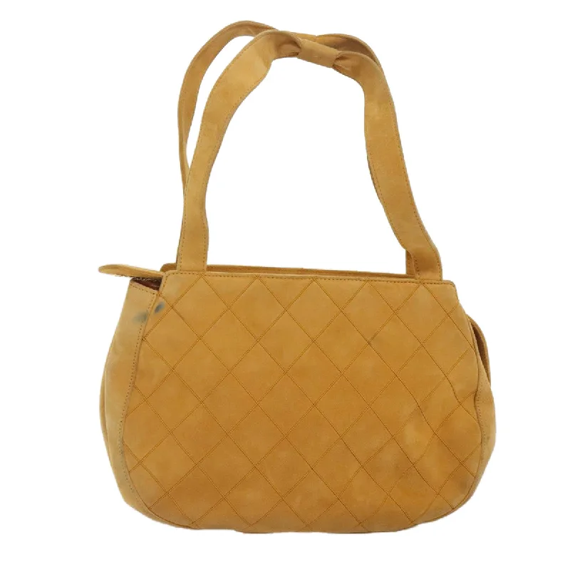 Chanel bags for a polished and professional appearanceCHANEL Matelasse Hand Bag Suede Yellow CC  90853