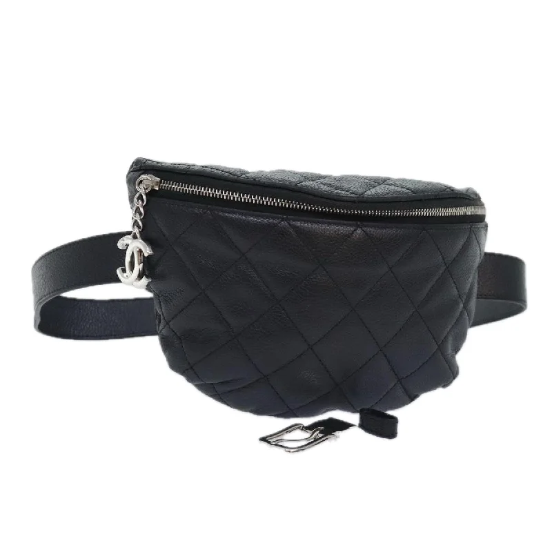 Chanel bags that pair perfectly with any outfitCHANEL Matelasse Waist bag Caviar Skin Black Silver CC  yk15369