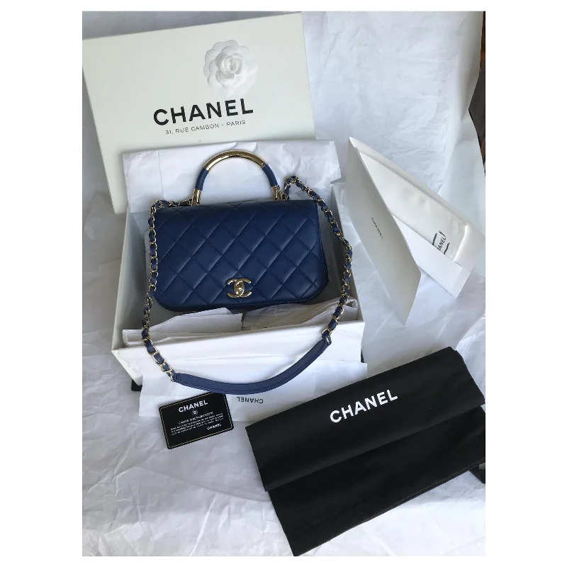 Chanel Vintage Inspired Handbag for Retro LoversChanel Medium Flap Bag With Top Handle Blue