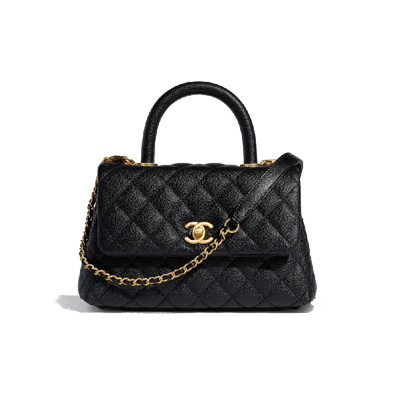 Chanel bags with exclusive seasonal designs and materialsChanel Small Flap Bag With Top Handle Black