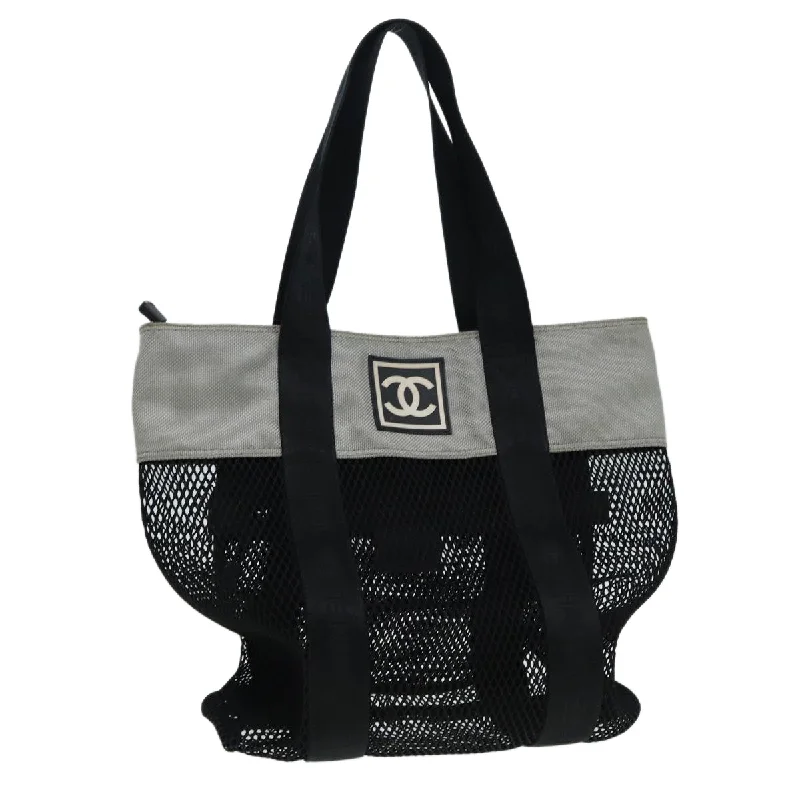 Chanel Vintage Inspired Handbag for Retro LoversCHANEL Sports Tote Bag Nylon Black Gray CC  yk14152