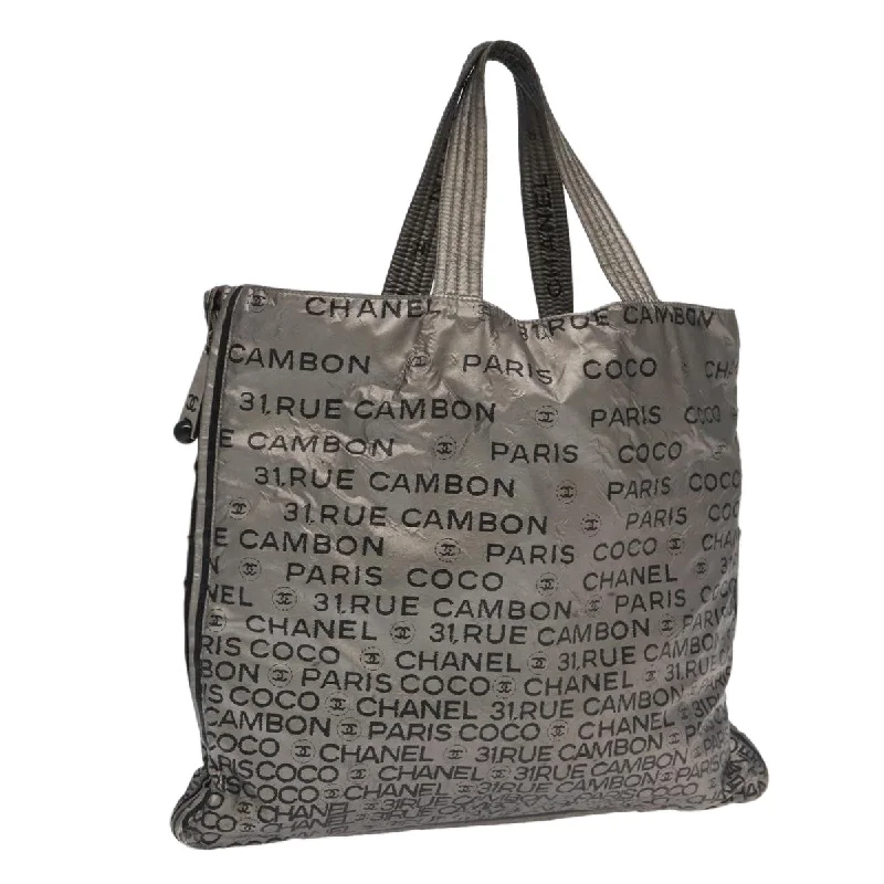 Chanel bags with leather and tweed combinationsCHANEL Unlimited Tote Bag Nylon Silver CC  bs18754