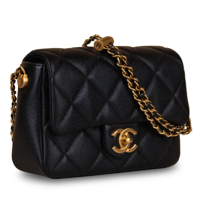 Chanel bags with gold, silver, and pearl accentsChanel 21K Mini Square